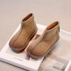2024 Children Leather Shoes for Girls Winter New Fashionable Korean Style Soft Bottom Anti-slippery Versatile Chic Casual Boots