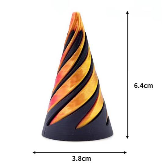 3Pcs/Set 3D Printed Spiral Cone Impossible Pyramid Passthrough Sculpture Spiral Cylinder