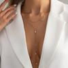 IngeSight.Z Summer Sexy Zircon Y-shaped Chest Chain Necklace Women Trend Adjustable Pendant Necklace Party Jewelry 2026 New Gift