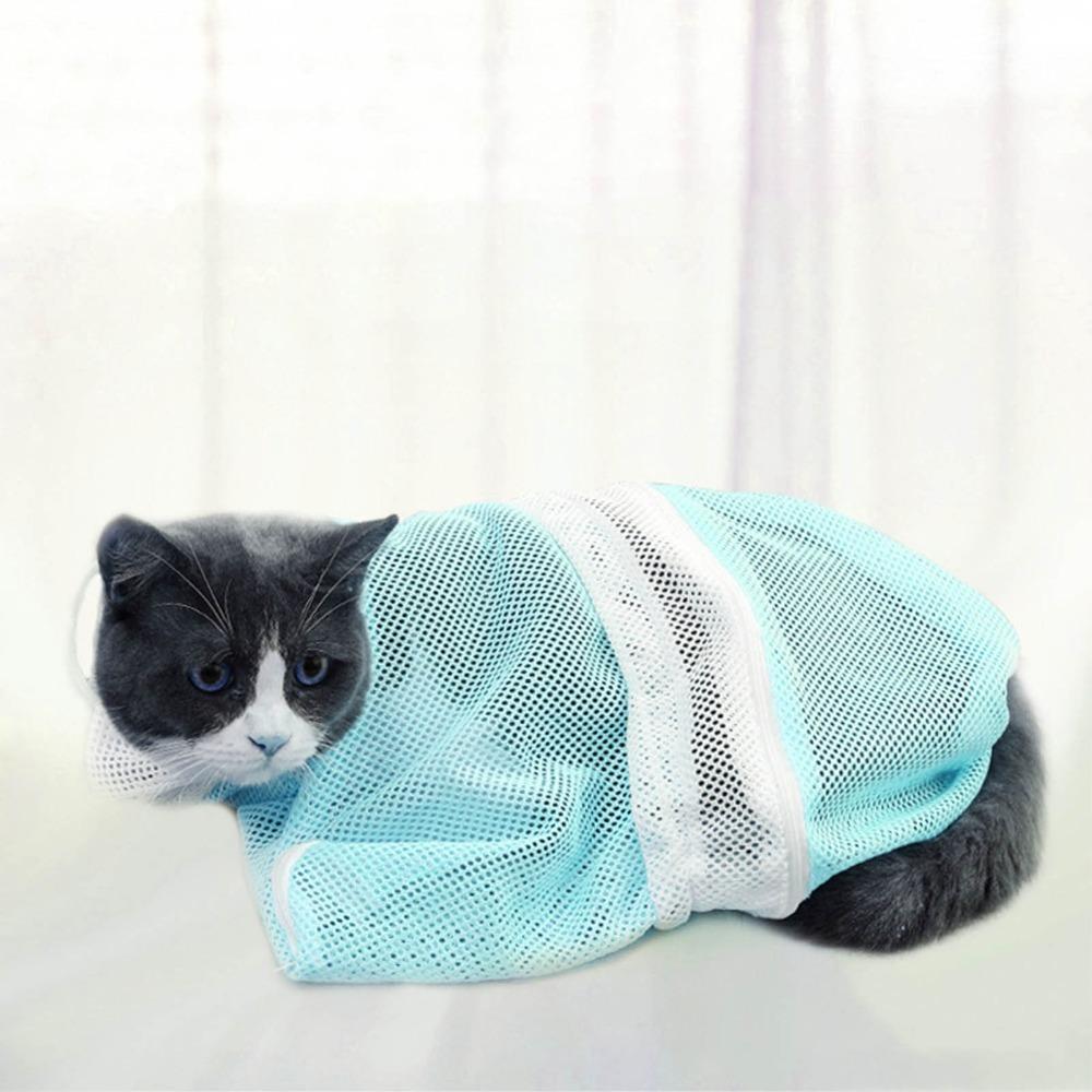 Adjustable Cat Bathing Bag With Handle Cat Shower Bag  for Bathing Injection Nail Trimming