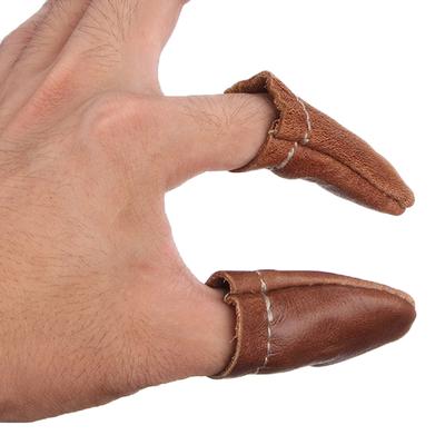2 protectores de aguja de cuero para fieltrar el pulgar y el índice, dedal, herramienta de bordado para manualidades.