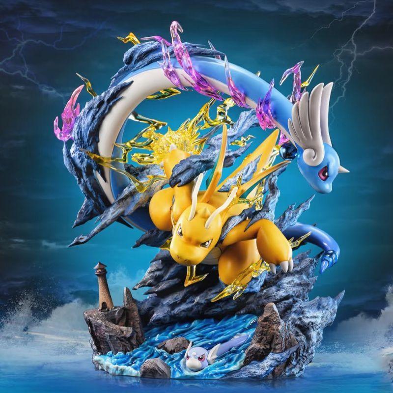 Pokmon Fantasy House Dragonite Evolution Group anime Family ode Table setup Favorite 11.81Inch/30cm Can be move PVC toys Gifts