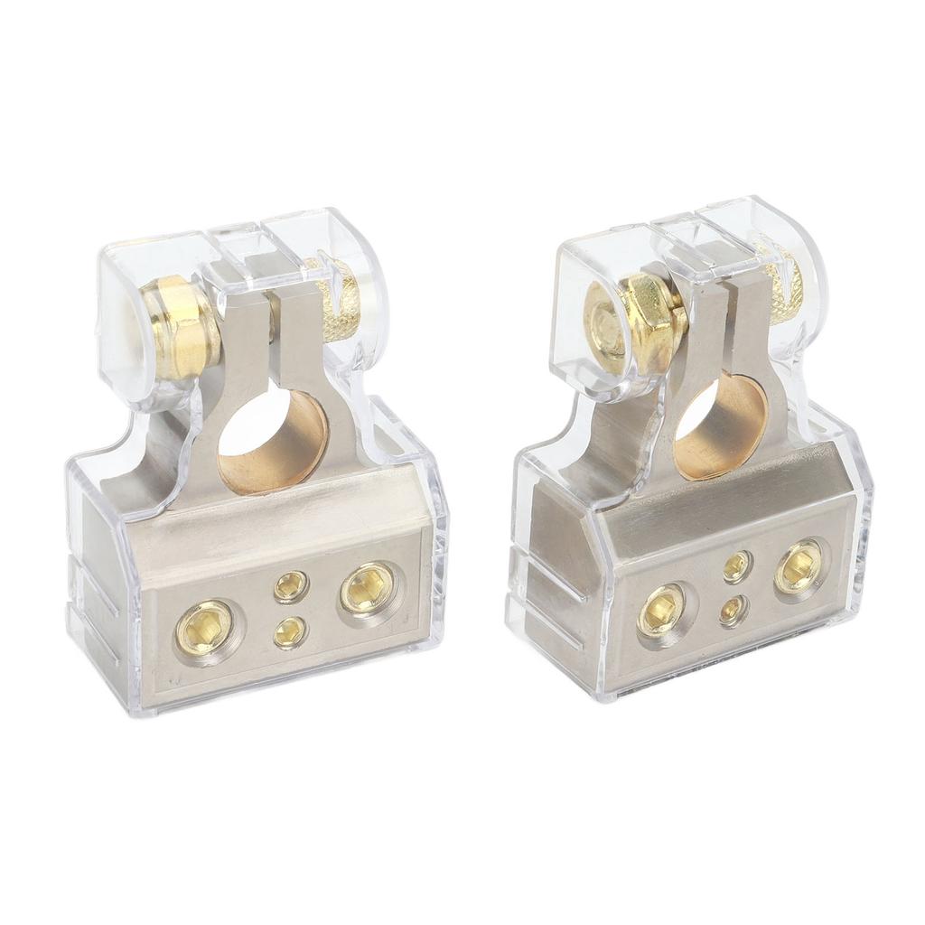 2 Pcs Battery Terminal Connectors 0 2 4 6 8AWG with Shims Protector Cover for Cars Caravans RVs Trucks Pickups