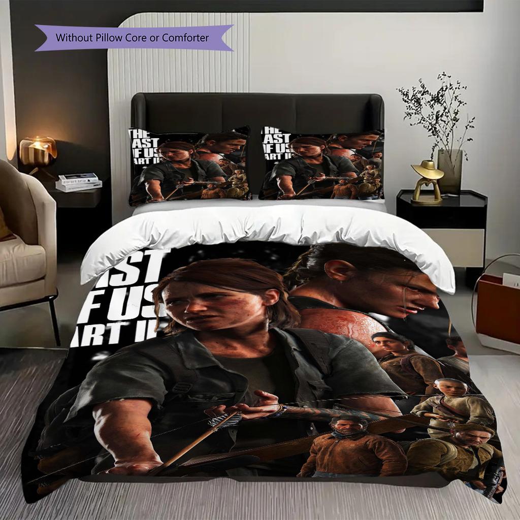 Survival Postapocalyptic World Three-piece set (1 * duvet cover + 2 * pillowcase, without core) 2D Flat Bedding set Duvet cover and pillowcase