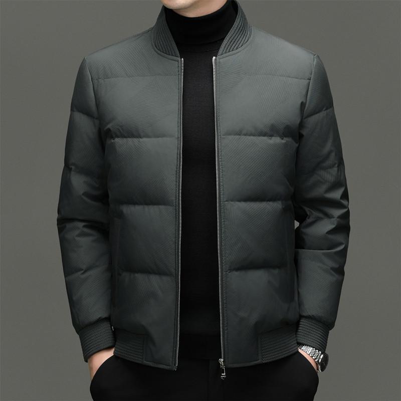 

Men s Winter Down Jacket: Short, Thick, Baseball Collar, Slim Fit, Korean Trend, Warm, Versatile Outerwear XL