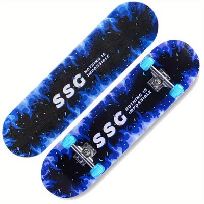 Skateboard, Professionelles Hochwertiges Longboard Skateboard Vierrädriges Ahorn-Silent-Skateboard Kinder Erwachsene Anfänger Teenager