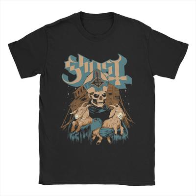 Men Ghost Band T Shirt  Pure Cotton Tops Vintage Short Sleeve Crew Neck Tee Shirt Gift Idea T-Shirt