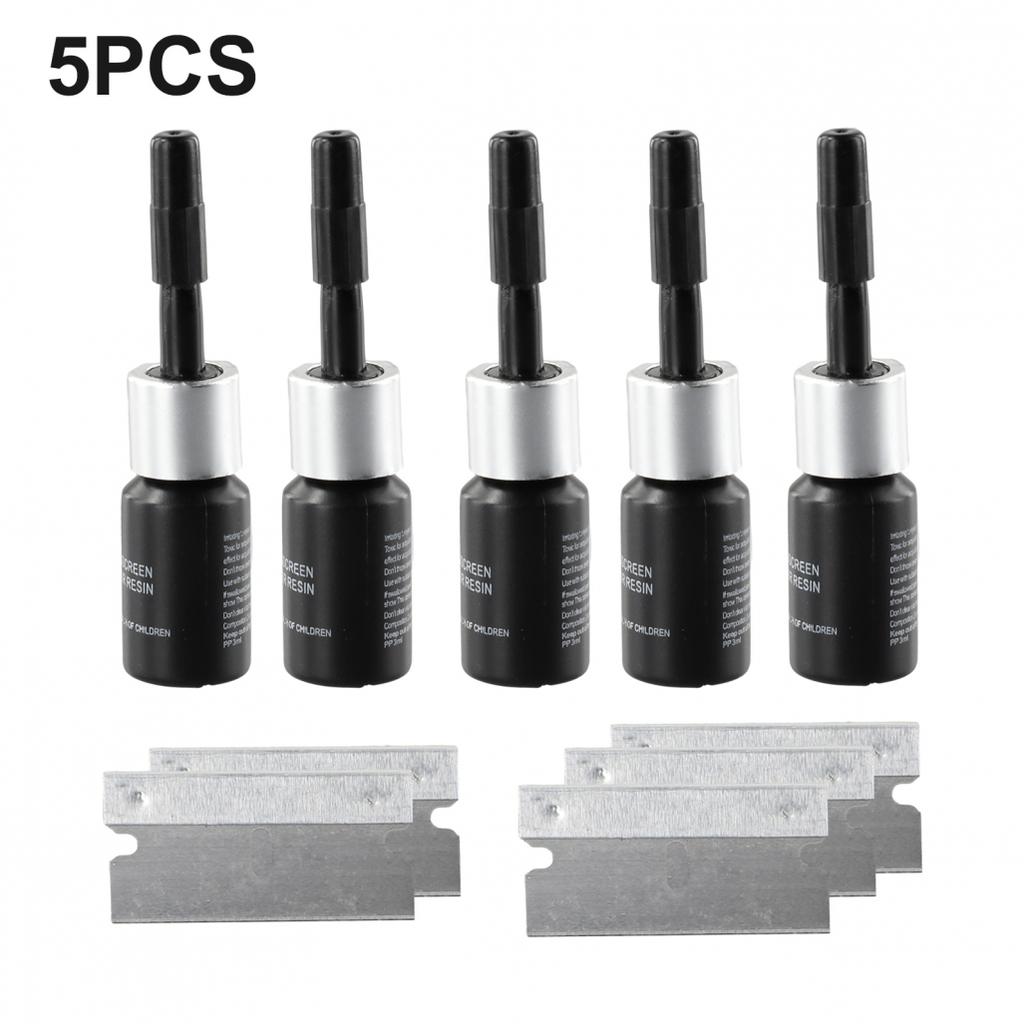 Black Glass Repair Fluid Reusable Windscreen 5 Pcs