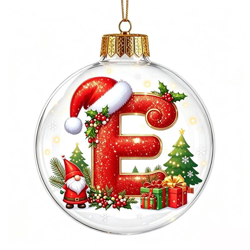 Acrylic 3D Letter Ornament Ball Christmas Tree Decoration Hanging Decor Home Holiday Festive Scene