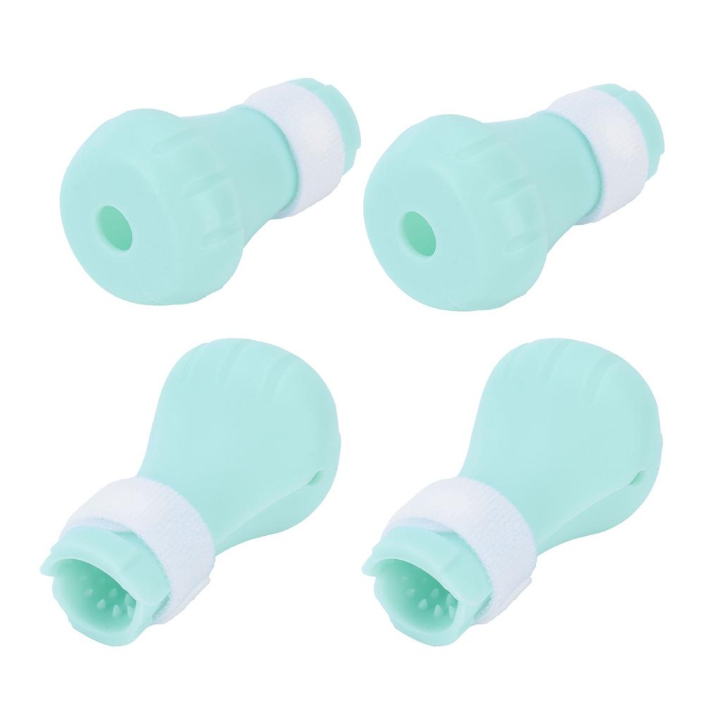 4Pcs Pet Bathing Foot Cover Silicone AntiScratch Cat Paw Protector Pet Supplies for Bathing(Green )