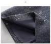 2025 Winter Elegant High-Waist Mid-Length Sequin Wool Slit Skirt for Women
