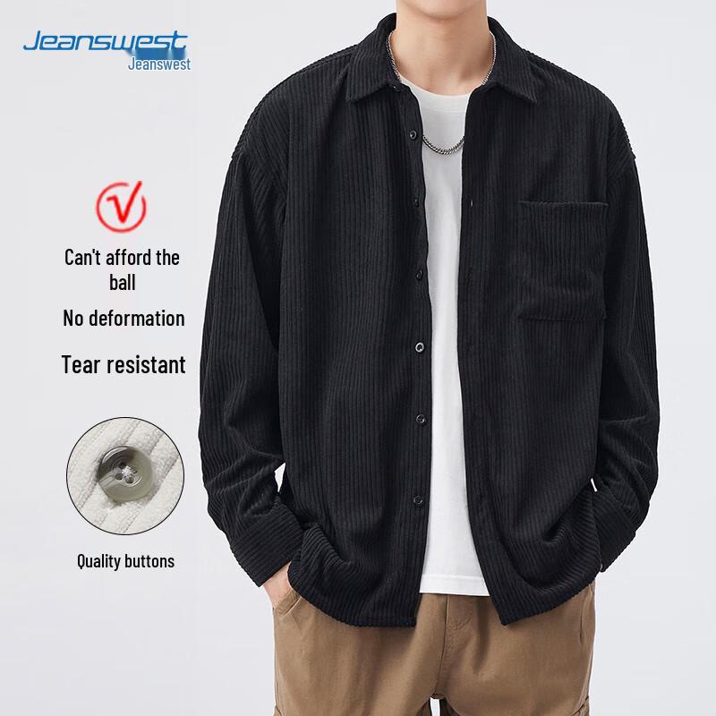 Jeanswest Men's Long Sleeve Striped Shirt Jacket