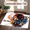 Custom Name Crystal Velvet Rug,Demon Slayer Comfortable Anti Slip Floor Mat For Room Decoration