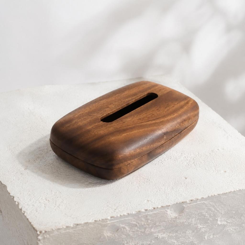 Wooden Tabletop Tissue Box Minimalist for Countertop, Office