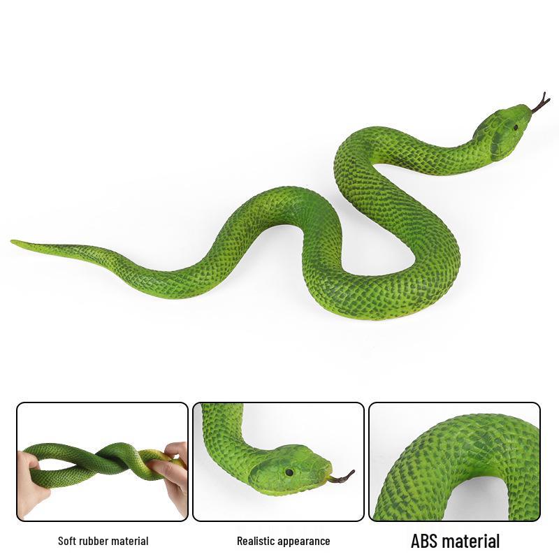 Children's Soft Rubber Bamboo Viper and Python Animal Model Toy