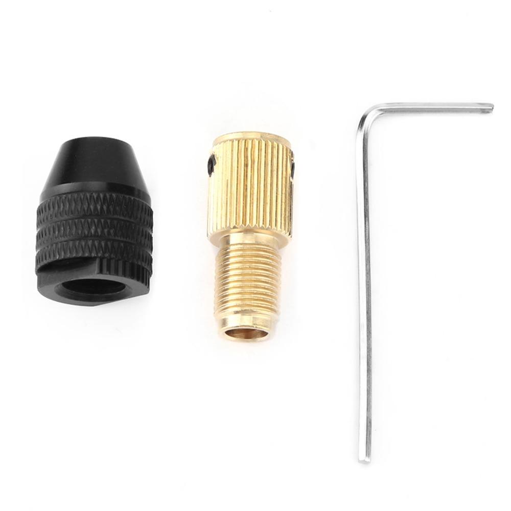 Straight Three-Jaw Self-Tightening Chuck 0.3-3.4mm Clamping Capacity Brass and Aluminum Alloy Mini Electric Drill Accessories