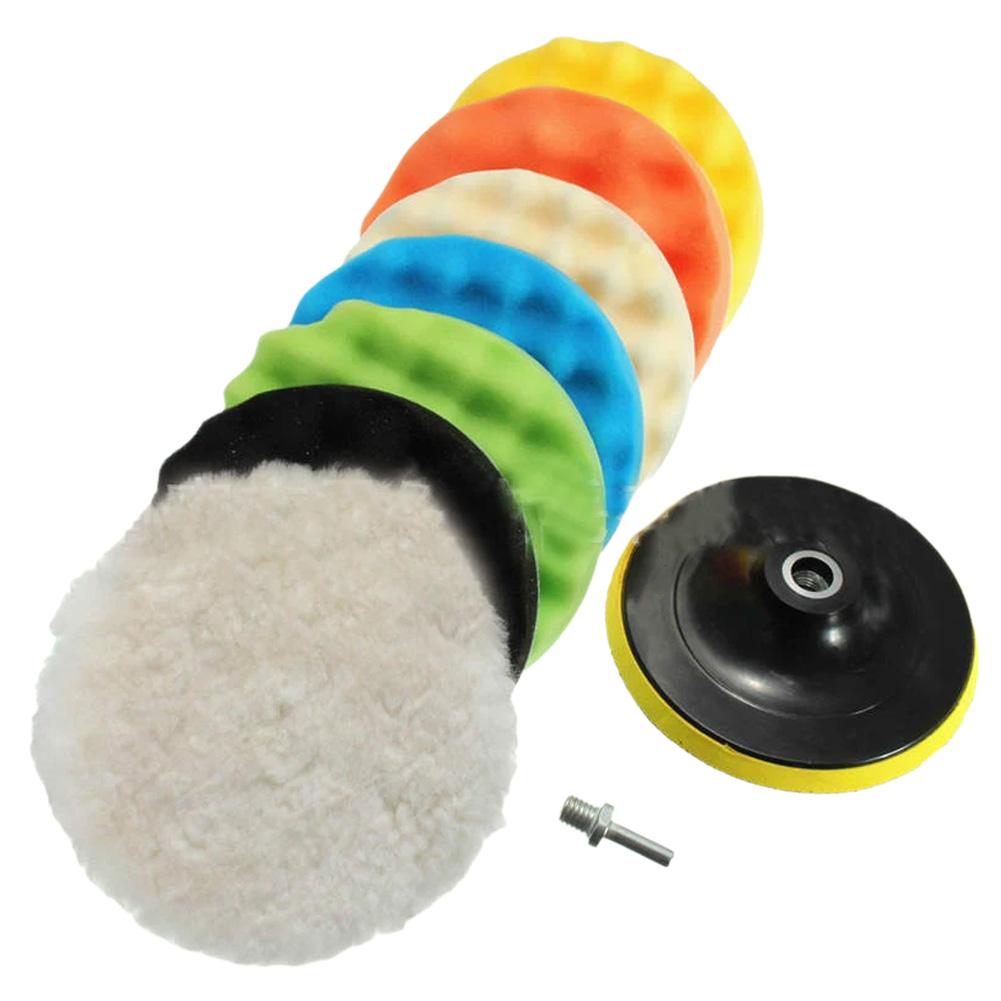 9pcs Car Sponge Polishing Disc Wheel Disc Pad Kit Polisher Drill Adapter Car Beauty Polishing Waxing Paint Care Tools 5inch