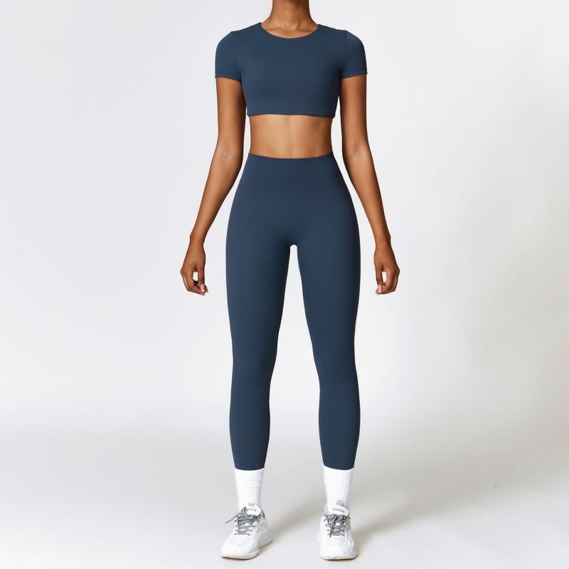 Womens Quick Dry Stretchy Yoga Set Workout Running Sport Outfit