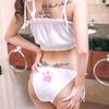 Sultry Japanese Sukumizu Kitten Lingerie Set with Embroidery Cutouts