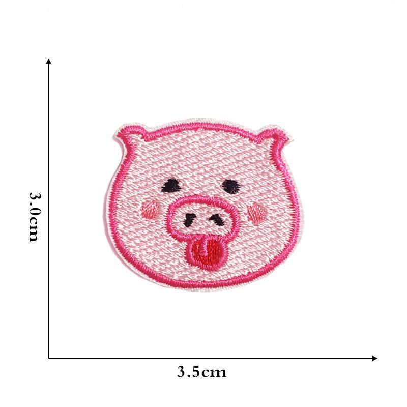 Cute Pink Pig Cartoon Embroidery Logo Patch for Clothing