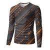 Men's V-neck Casual Fashion Printed Long-sleeved T-shirt Top