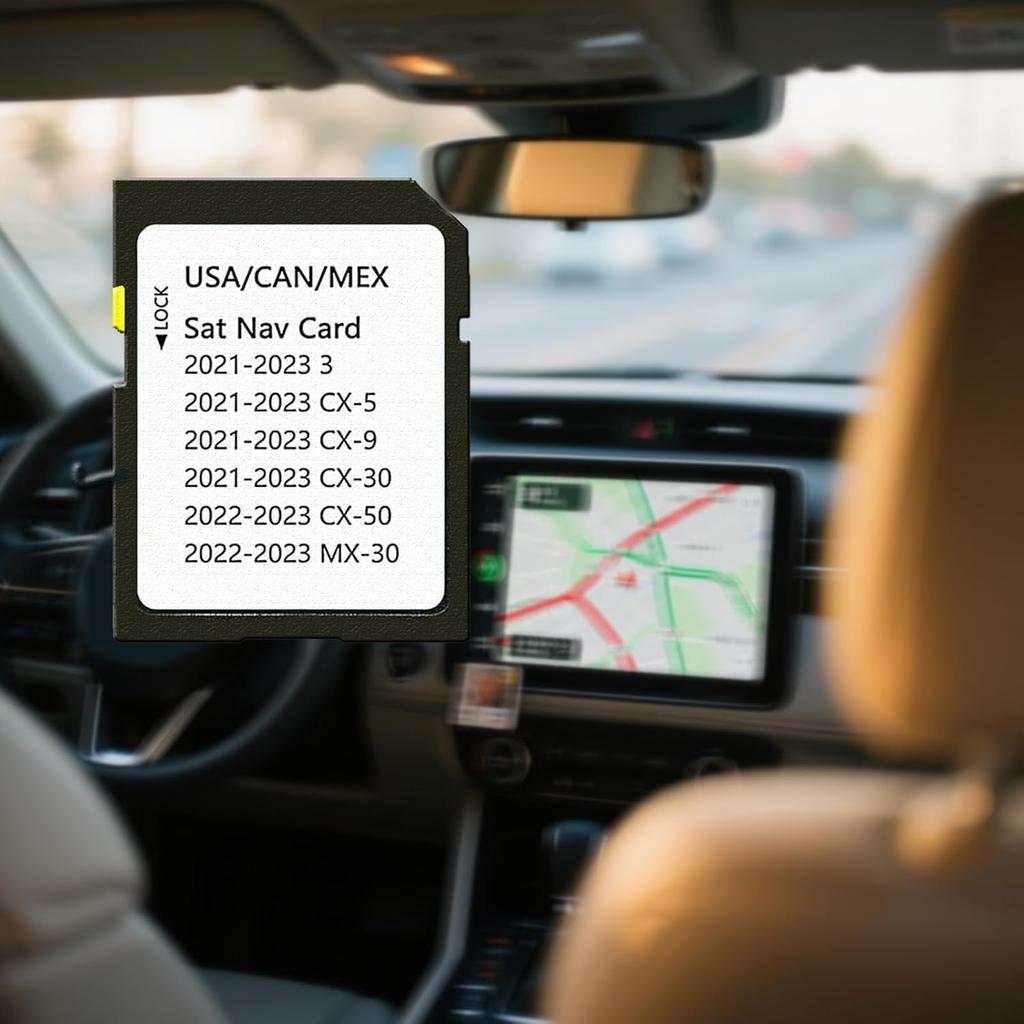 Upgraded Nav SD Card for Mazda 3/CX-5/CX-9/CX-30/CX-50/MX-30 (2025-2025) with Lifetime USA/CAN/MEX Maps, Plug & Play TD2K66EZ1B