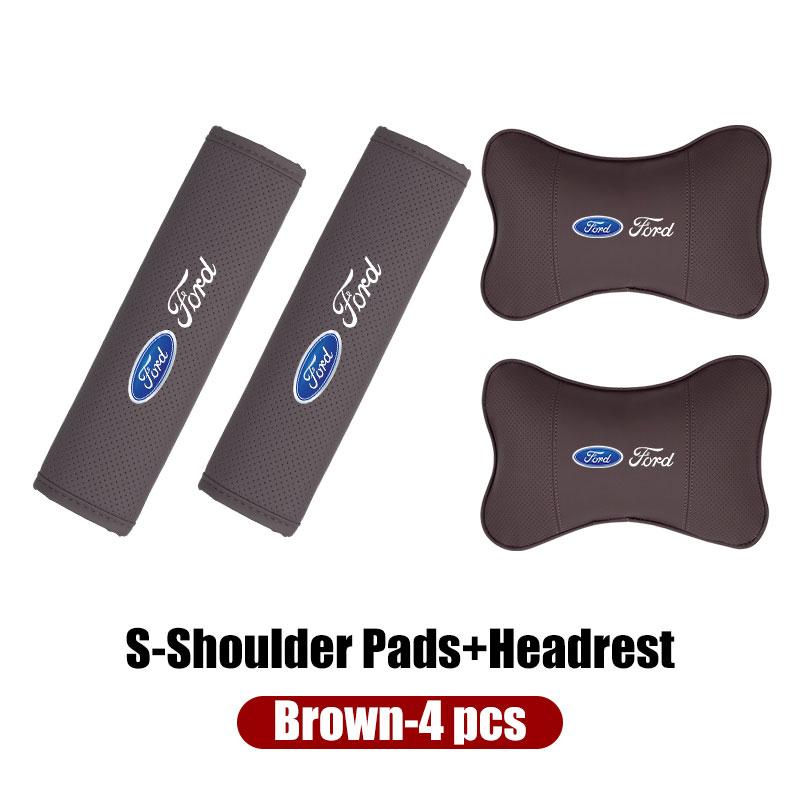 For Ford 1Set Car Seat Headrest Pillow With Seat Belt Shoulder Pad Cover Escort KA Flex Everest KA Expedition Falcon Fusion