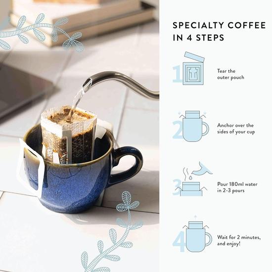 Blue Tokai Coffee Roasters Easy Pour Over Coffee Drip Bags & French Roast | Pack Of 2 | 10 Sachets Each Pack | Ready to Brew in 2 Mins