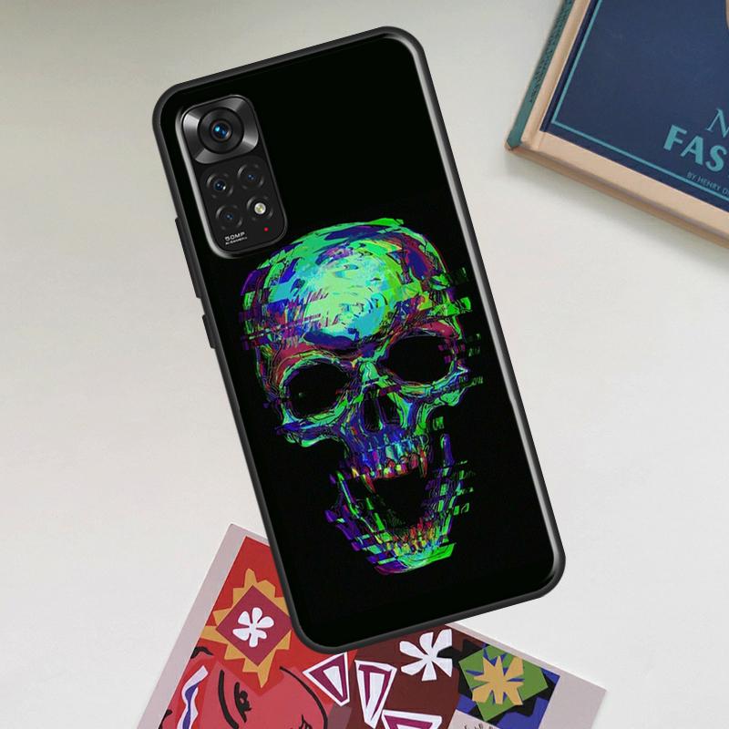 Cool Spooky Skull Face Case For Xiaomi Redmi Note 12 Pro Plus 8 9 10 11 Pro 8T 9S 10S 11S 12S 9C 10A 10C 12C Cover