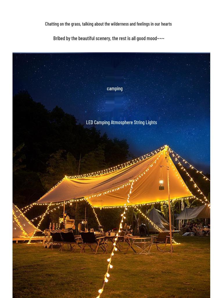 Canopy Tent Solar LED Star Lights for Outdoor Camping & Holiday Decorations