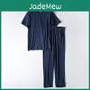 And Summer New Spring Mens Modal Pajamas Twopiece Shortsleeved Trousers Thin Large Size Loose Sports Home Wear Suit Sleepwear