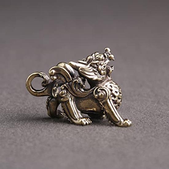 Mini Copper Kirin Feng Shui Dragon Interior Entryway Lucky Feng Shui Business Money Wealth Luck Figurine, Item, Figurine, Decoration, Charm, Charm,