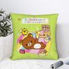 Cartoon Rilakkumas At Night Throw Pillow Cover Polyester Decorative Pillow 4545cm Pillowcover Home Decor