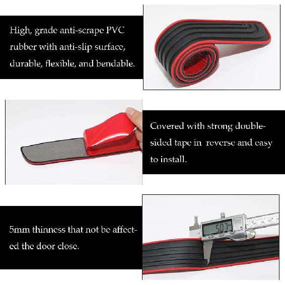 Car Rear Bumper Protector Guard, 35.4 * 2.76 Inch Universal Rubber Scratch-Resistant Trunk Door Sill Protector, Scratch-Resistant Rubber Guard, Car