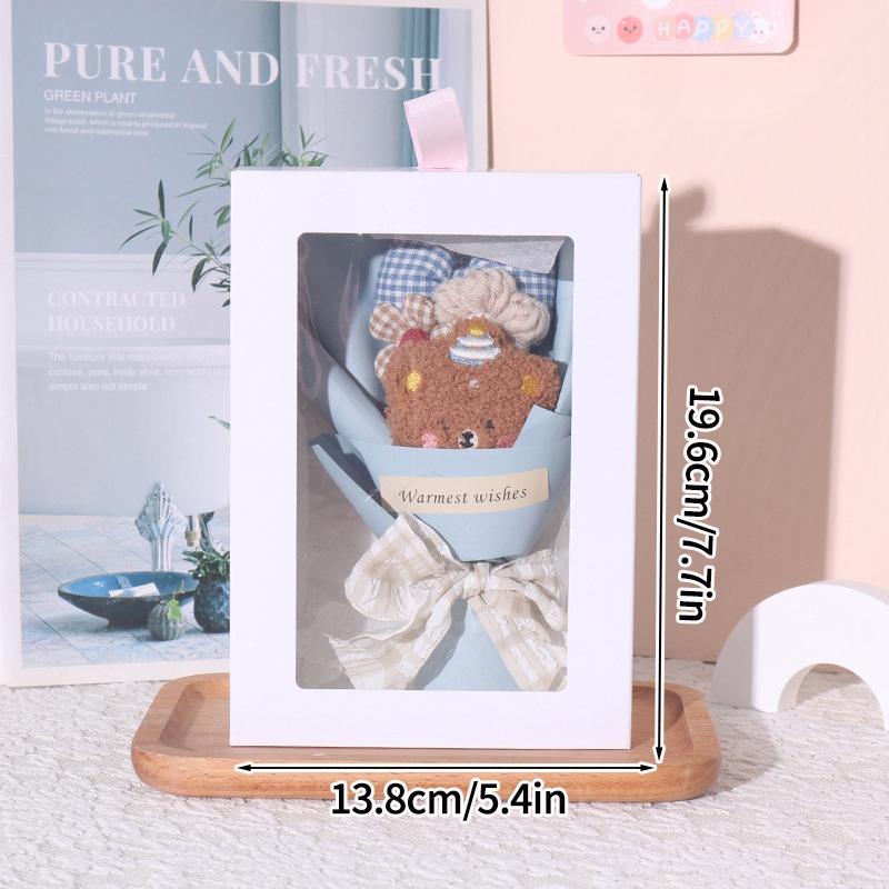 Graduation Artificial Flower Bouquet Mini Plush Teddy Bear Bouquet Floral Arrangements Gift for Birthday Wedding Party Favors