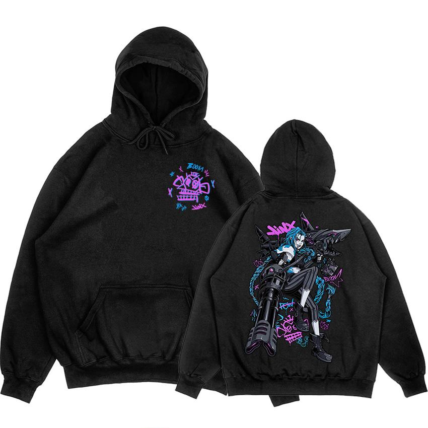Arcane Jinx Boom Monkey Hoodies Long Sleeve Men Women Sweatshirts Video Game Fashion Printing Pullovers Moletom Masculino Unisex