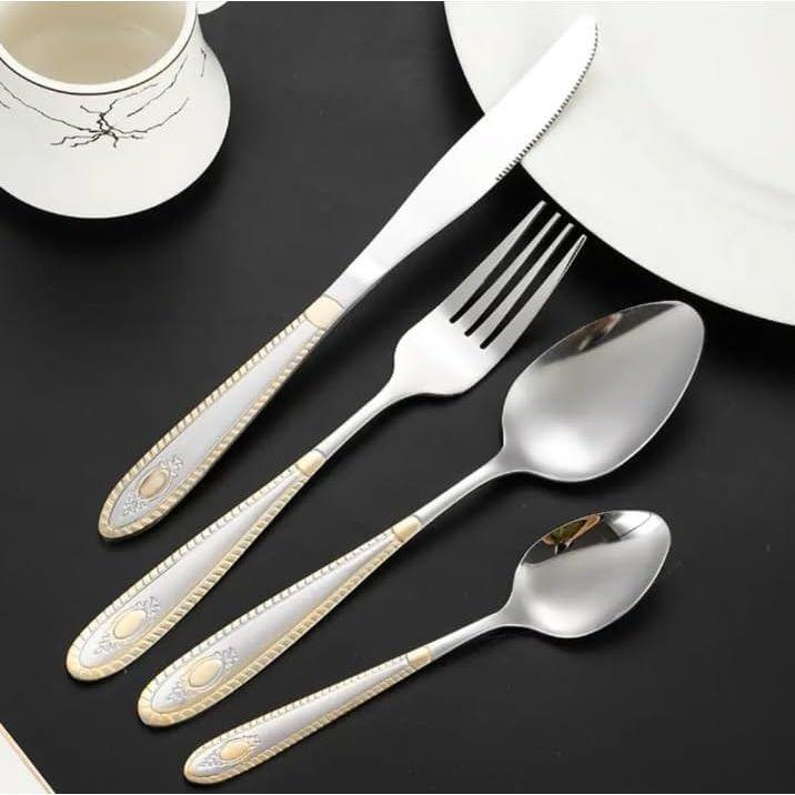Mirror Finish Silver Gold Plated Stainless Steel Flatware Set Copper Silverware Set Rose Gold Spoon