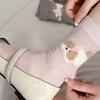 Female Summer Thin Section Breathable Absorb Sweat Contracted Lovely Cartoon Solid Color In Tube Socks