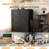 6-Door Metal Cabinets for Office, Gym, School & Home - Secure Storage Cabinet with Card Slot (Black). H 100 cm × B 90 cm × T 40 cm