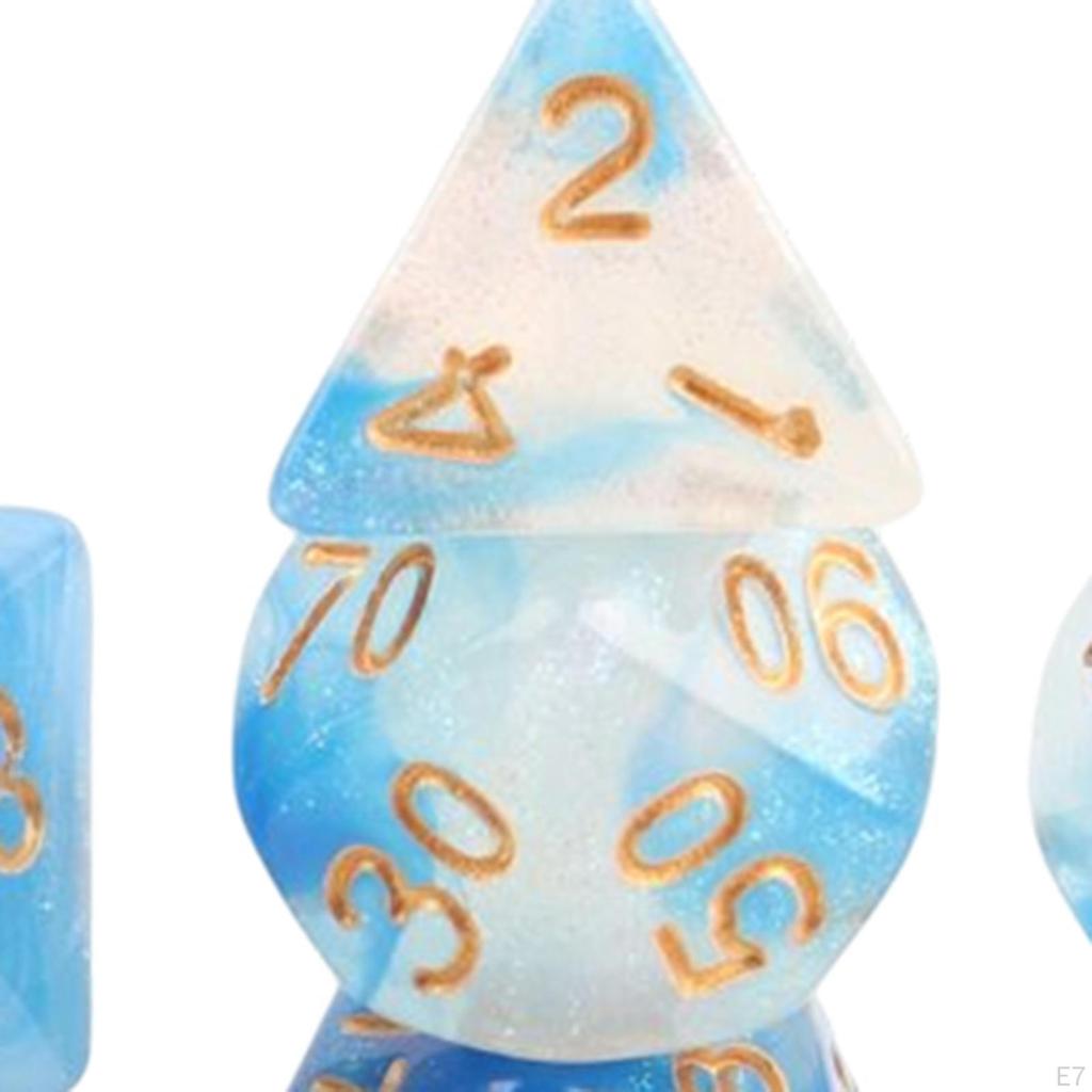 7 Pieces Acrylic Polyhedral Family Table Game for Gathering Board Cafe