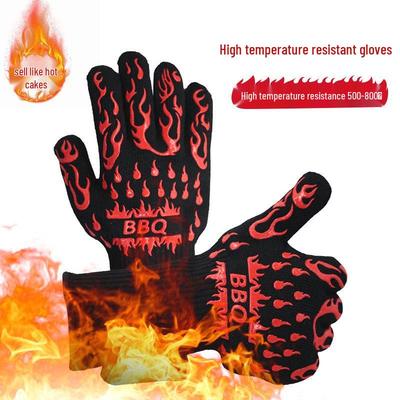 Hitzebeständige flammhemmende Silikon-Grillhandschuhe für den Backofen