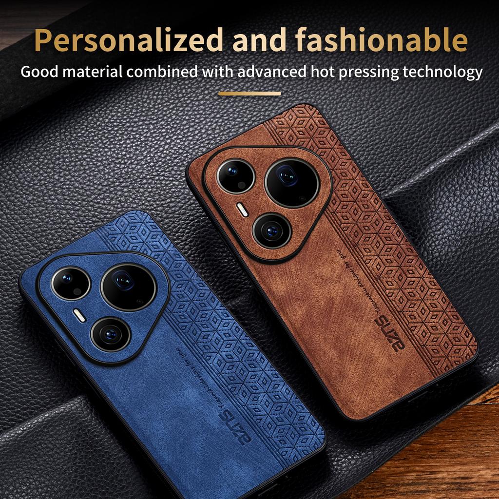 EUCAGR PU Leather Phone Case for Huawei Pura 90 Pro Max Shockproof Soft Protection Back Cover for Huawei Pura 90Pro Bumper Coque