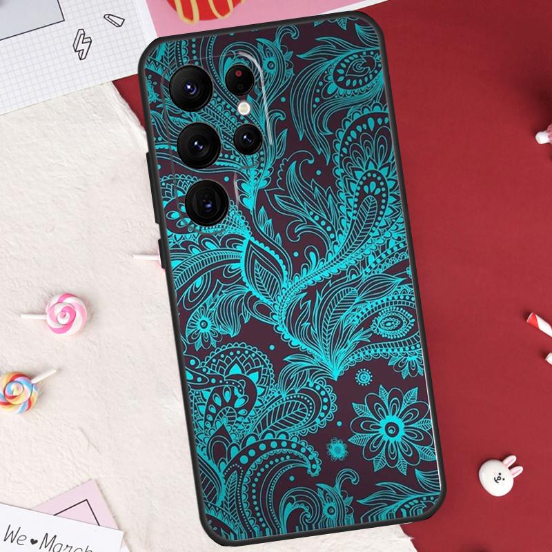 Paisley Pattern Case For Samsung Galaxy S24 FE S20 FE S21 S22 S23 S25 S26 Ultra S10 Plus S25 FE Cover Shell