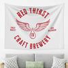 Red Thirst Craft Brewery Tapestry Wall Hanging Aesthetic Home Decoration Tapestries for Living Room Bedroom
