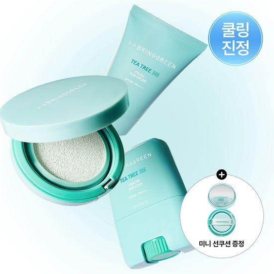BRING GREEN Tea Tree Cica Sun 3-piece set/single item (sun cushion/sun stick/sun cream)