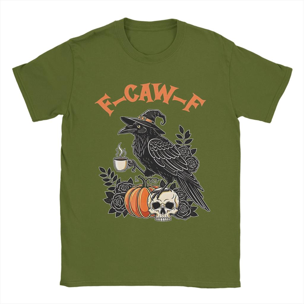 Havran Vrána F-CAW-F Halloweenské Tričko Léto Čistá Bavlna Trička Pro Muže Harajuku Design Tričko Krátký Rukáv Streetwear Topy