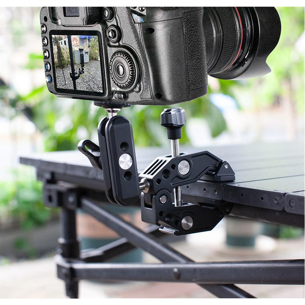 Aluminum Alloy Super Clamp Motorcycle Handlebar Mount Bicycle Adapter For GoPro Hero 12 11 10 9 Insta360 DJI OSMO Action Camera