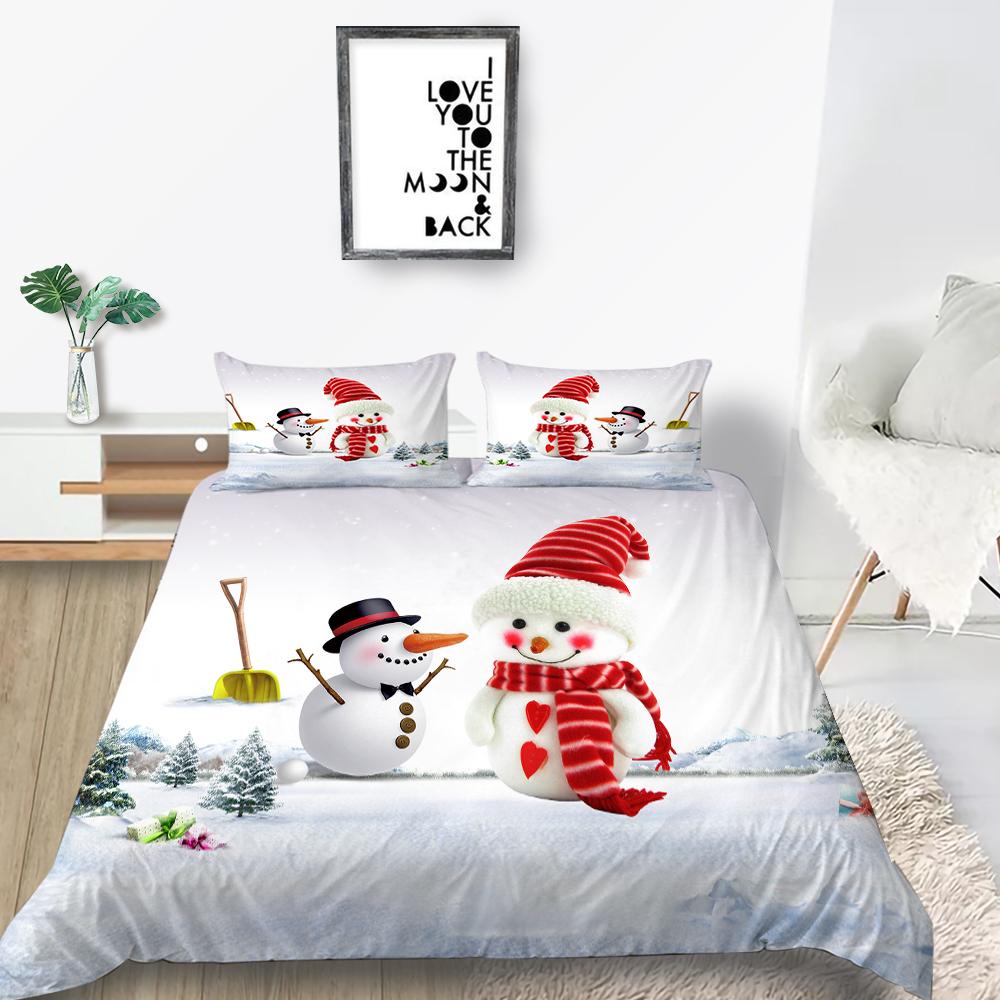 Bedding Set New Bedspread 3D Christmas Decoration Family Bedroom Single Bed Double Bed Full Size Quilt and Pillowcase Microfiber