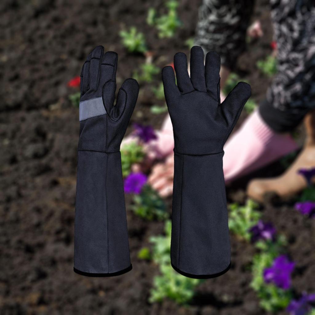 2 Pieces Gardening Gloves Work Multifunctional Professional Sturdy Thorn Proof with Long