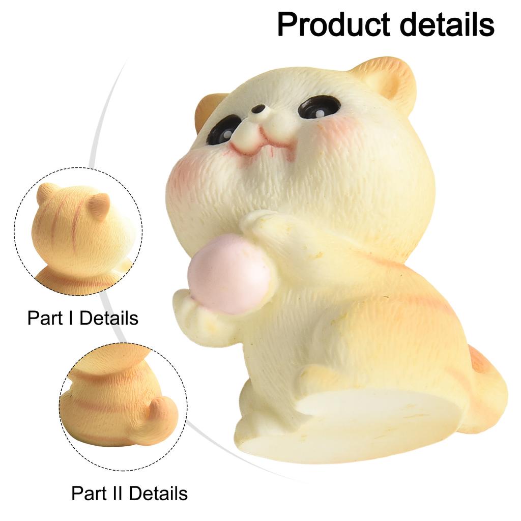 For Desk For Workspace Desk Ornaments Cartoon Cat Figurines Attention To Detail Charming Desk Accessories Cute Design